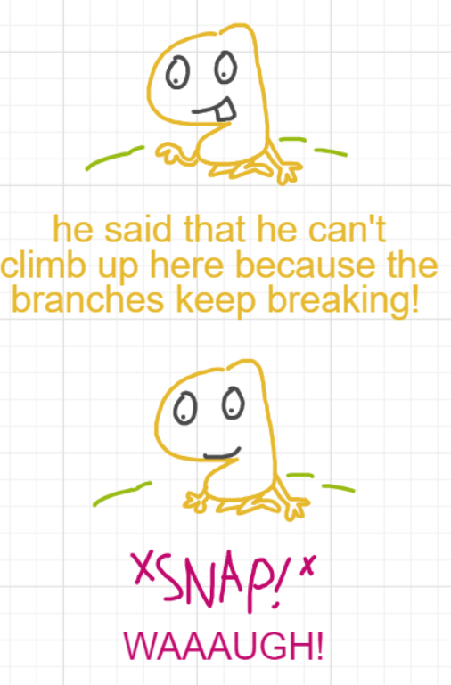 A panel from Running Duos, episode four of the Board Boards object show by Furretwalk/WalkingFurret.